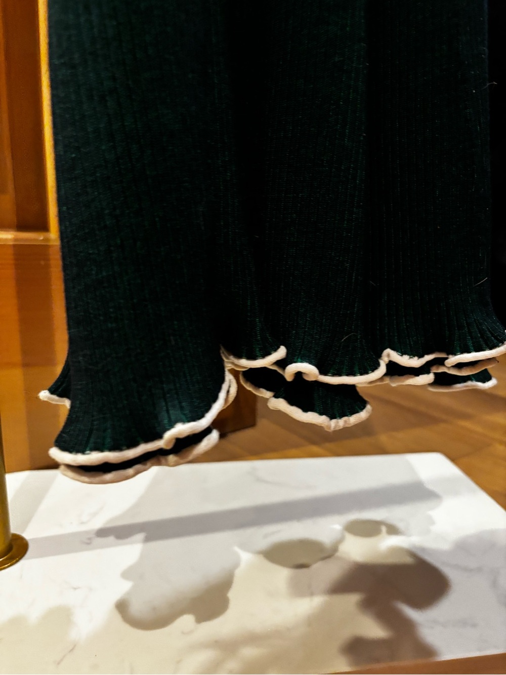 T Alexander Wang Dark Green Ribbed V‑Neck Maxi Dress - Picture 6 of 7